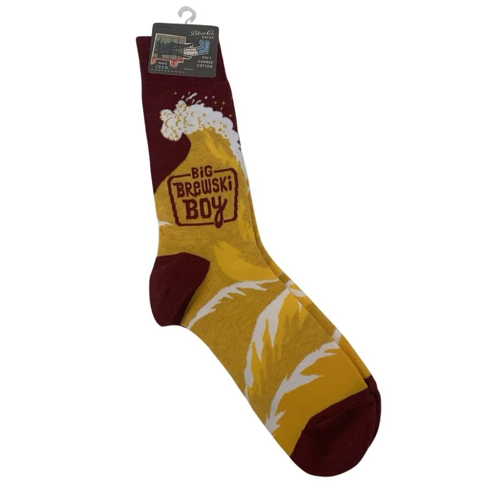 Big Brewski Boy - BlueQ Funny Men's Crew Socks , Fits Shoe 7-12